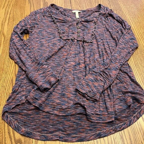 Matilda Jane Purple Heather Planetarium Button-Front Long-Sleeve Top Small - Picture 1 of 4